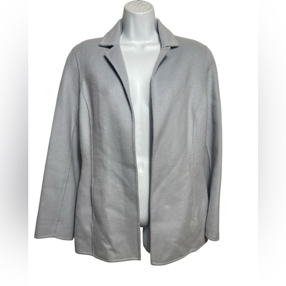 Liz Claiborne blazer size 8 powder grey blue wool jacket blazer with pockets